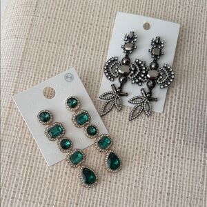 H&M Green and Silver Earrings Set 💚🤍